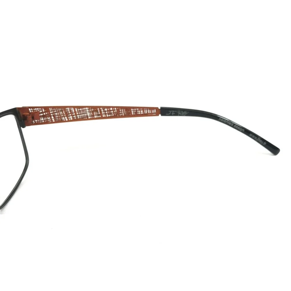 J.F. Rey Eyeglasses Frames JF2586 0060 Matte Black Orange Woven 55-18-145